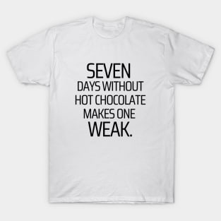 Seven Days Without Hot Chocolate Makes One Weak T-Shirt